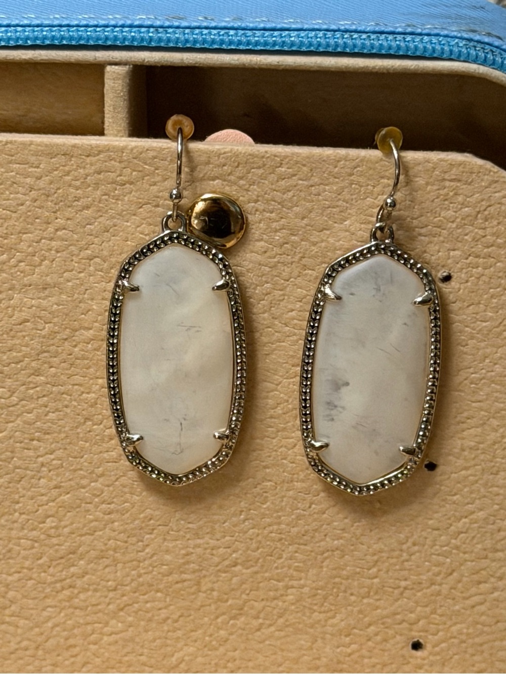 Kendra Scott White Stone Dangle Earrings - Women Jewelry